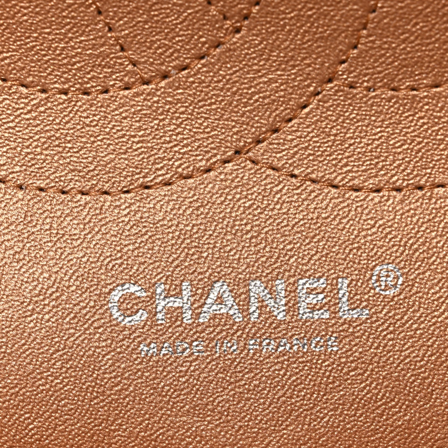 Metallic Caviar Quilted Jumbo Double Flap Copper