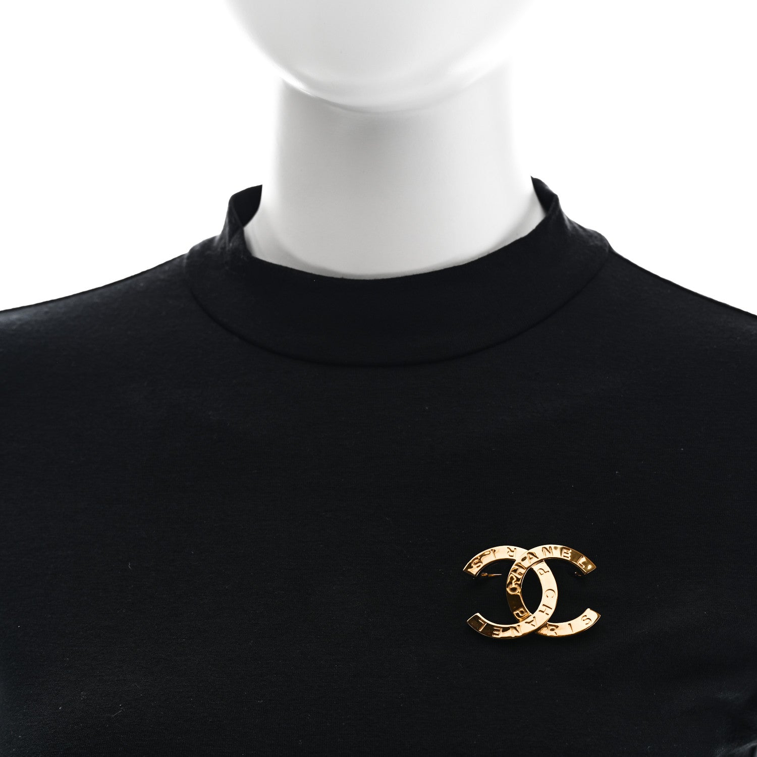 Chanel Metal Paris Button CC Large Brooch Gold 2 of 5