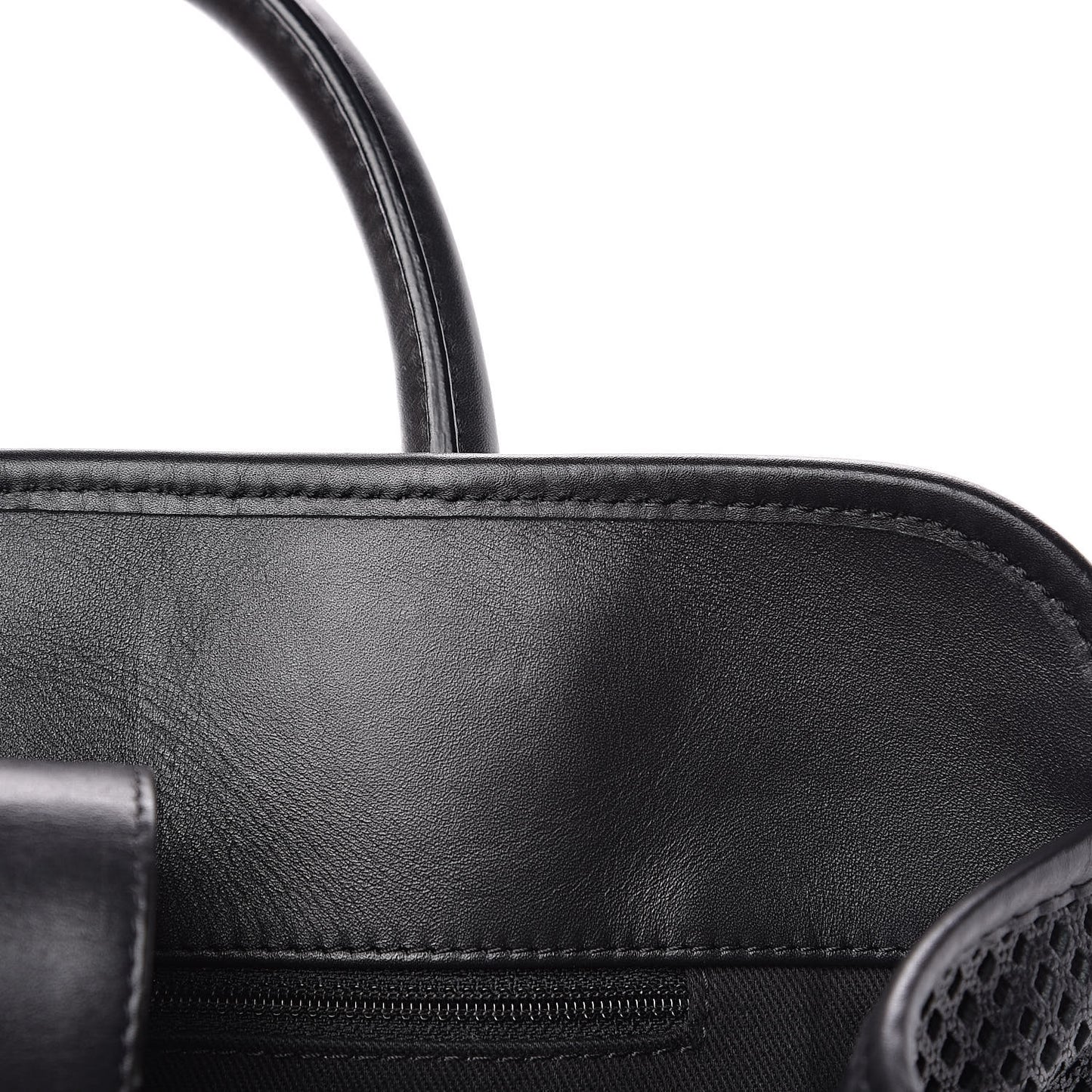 Calfskin Perforated Up In The Air Tote Black