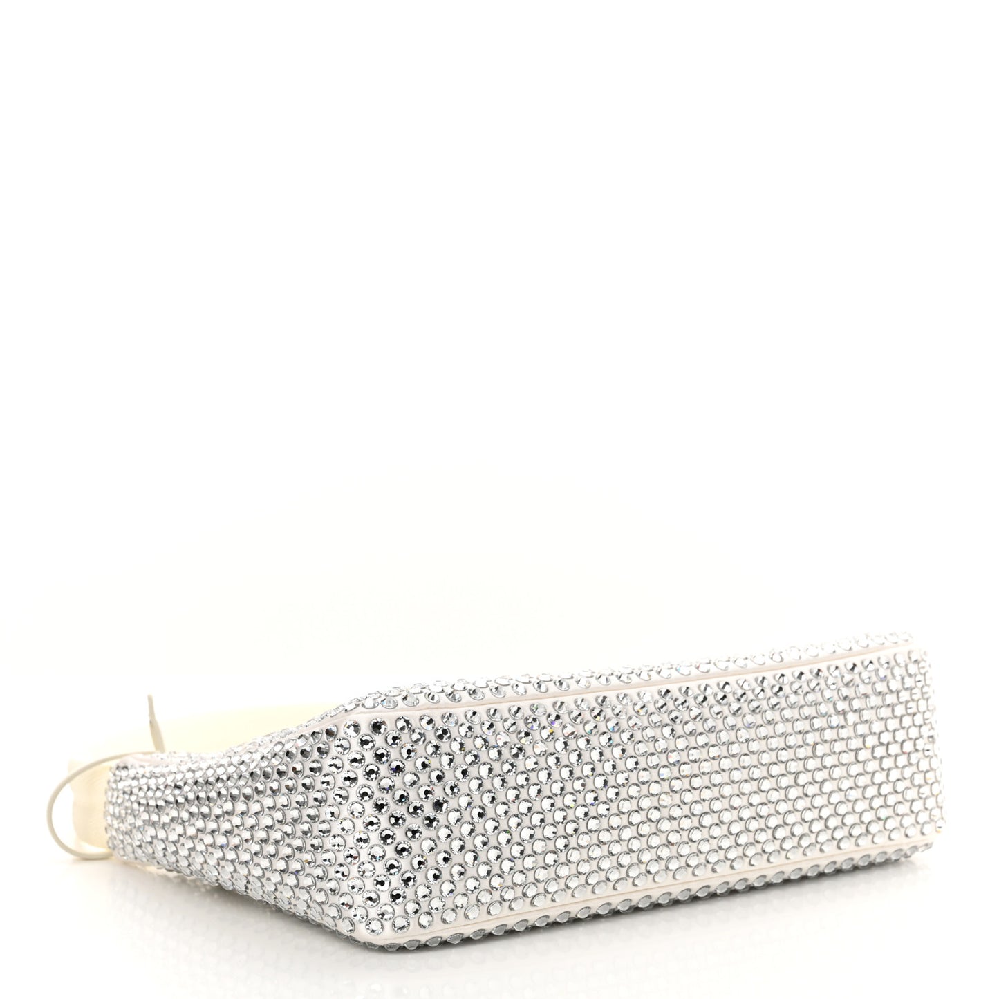 Satin Crystal Mini Re-Edition 2000 Bag White
