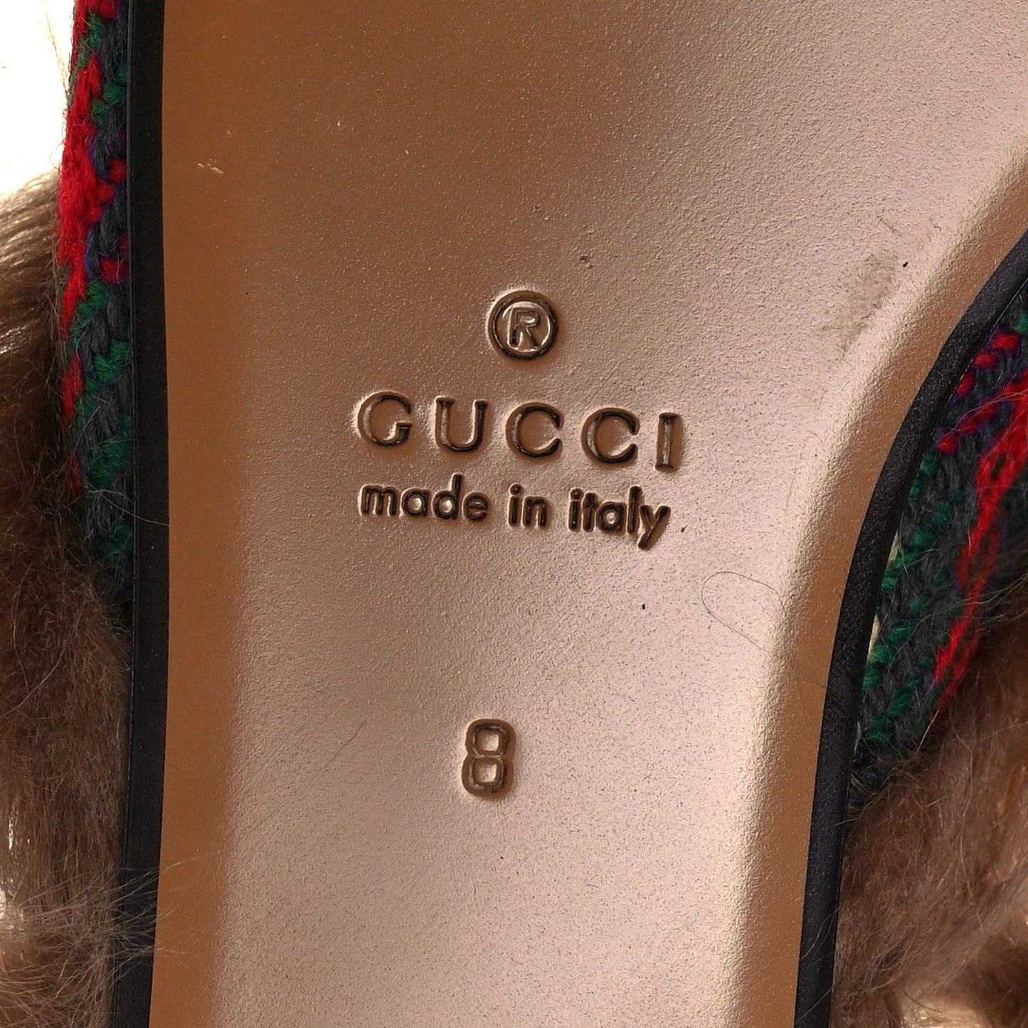 Tweed Fur Prince Wales Plaid Mens Princetown Slippers 8 Green Blue Red Natural