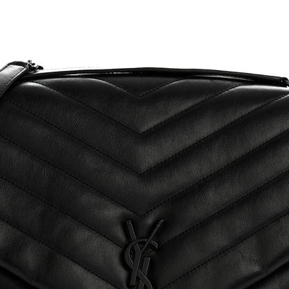 Saint Laurent Calfskin Y Quilted Monogram Large Loulou Chain Satchel Black 8 of 17