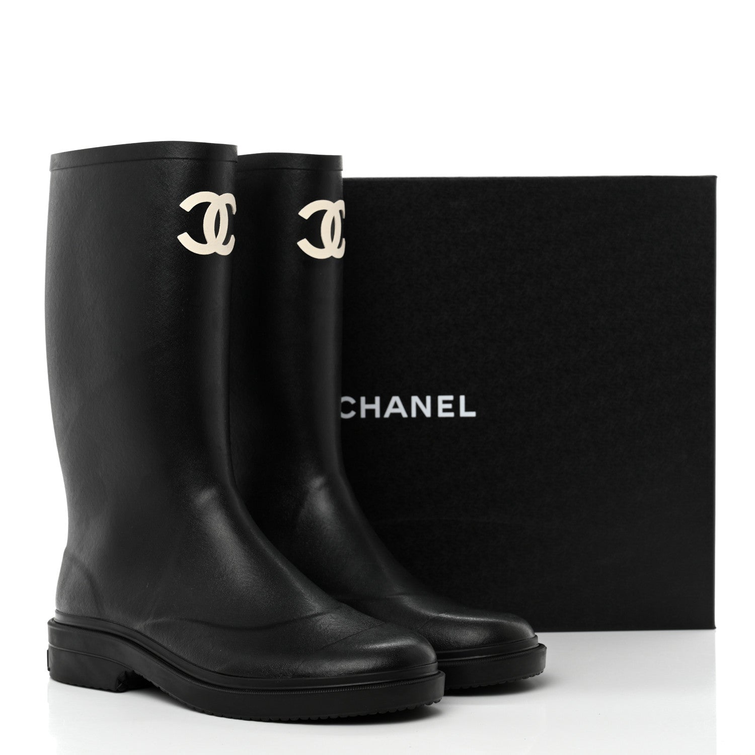 Chanel Caoutchouk CC High Boots 42 Black 10 of 10