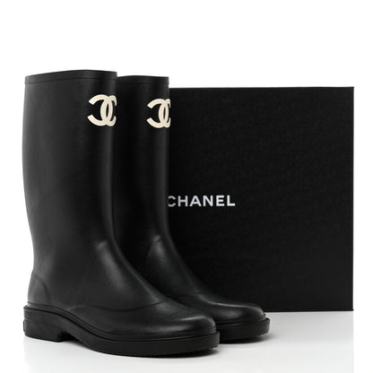 Chanel Caoutchouk CC High Boots 42 Black 10 of 10