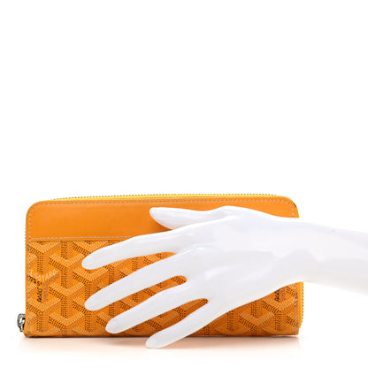 Goyard Goyardine Matignon Zip Around GM Wallet Yellow 2 of 12