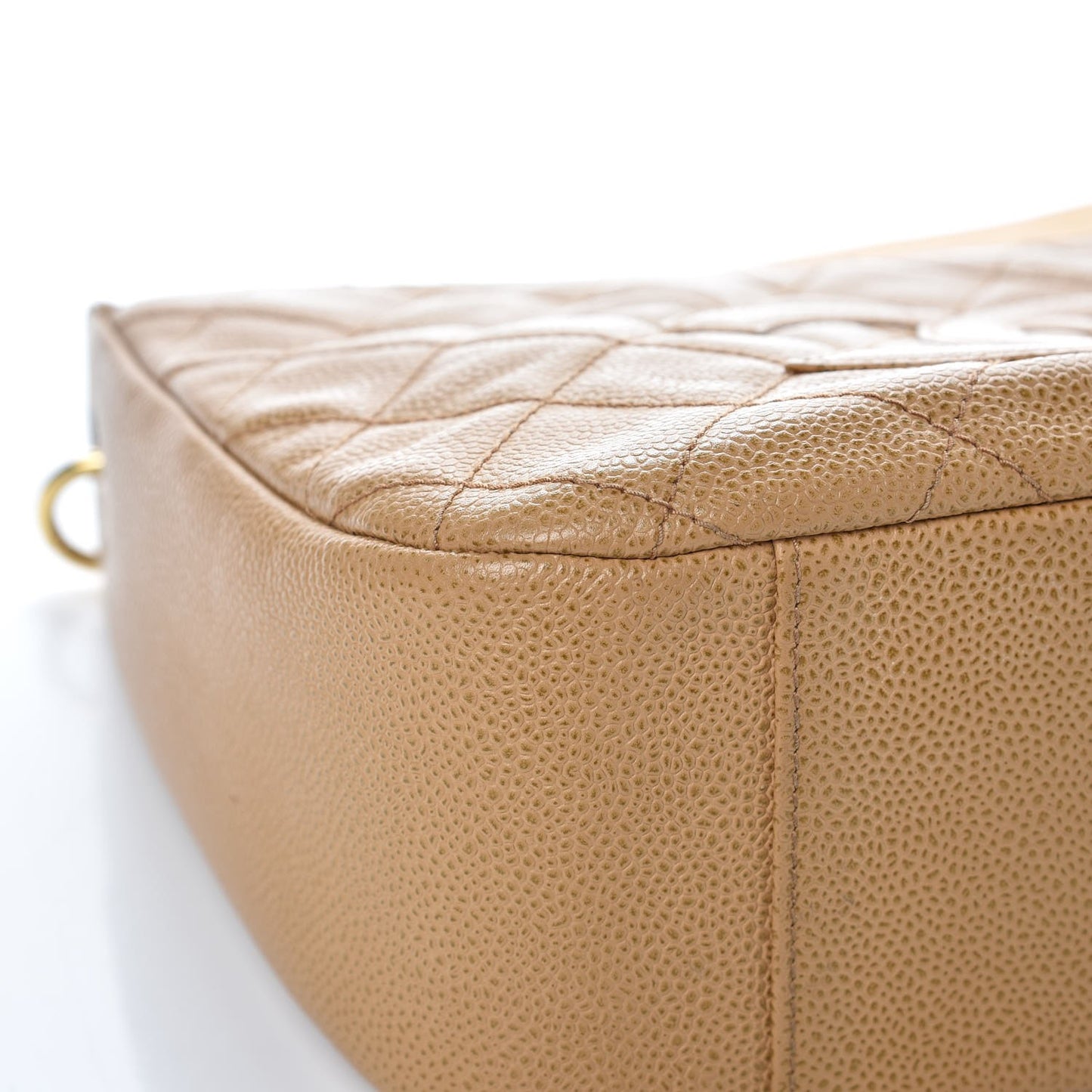 Caviar Quilted Timeless CC Shoulder Bag Beige