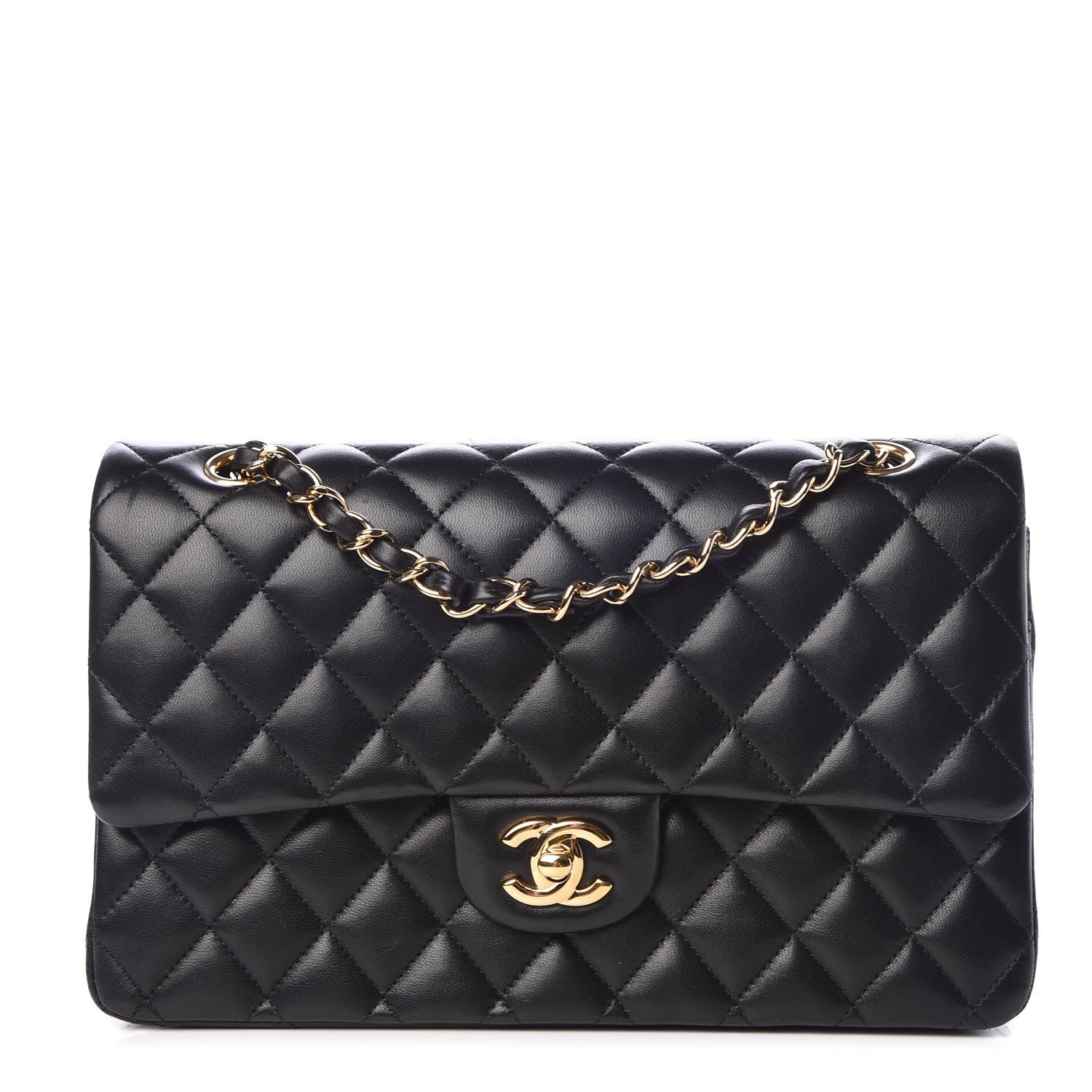 Chanel Lambskin Quilted Medium Double Flap Black 1 of 9