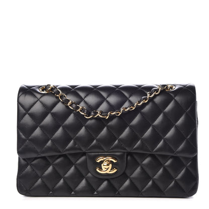 Chanel Lambskin Quilted Medium Double Flap Black 1 of 9