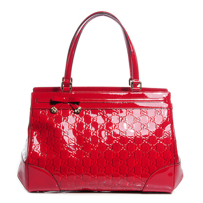 Gucci Patent Guccissima Medium Mayfair Tote Red 1 of 7