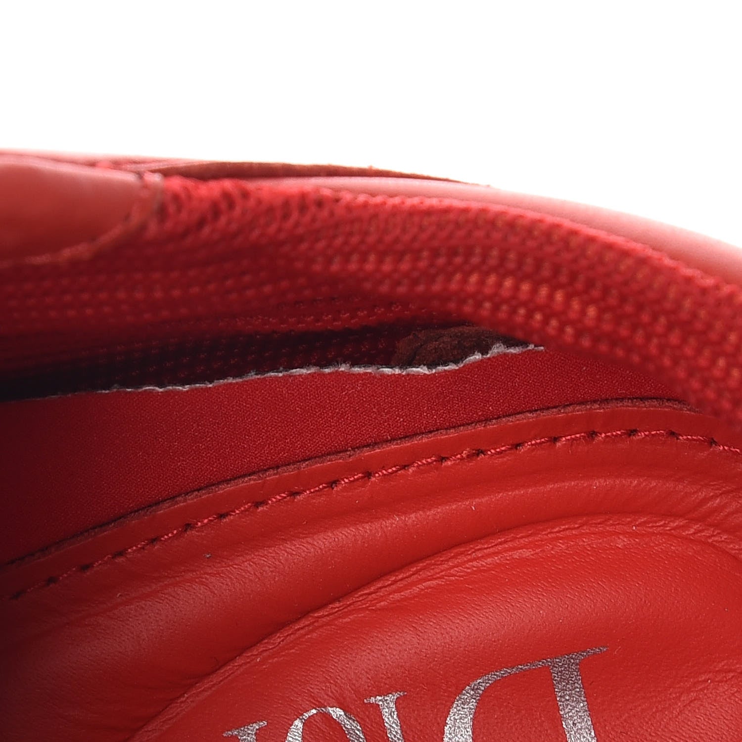 Christian Dior Calfskin Technical Canvas Embroidered Dior Fusion Sneakers 35 Rouge 8 of 10