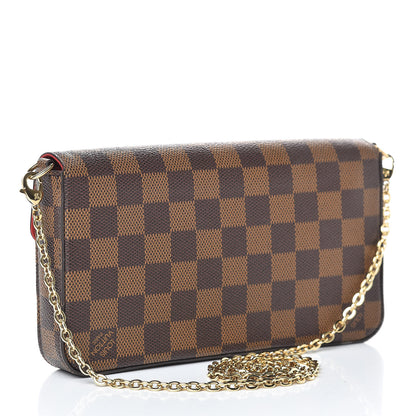 Louis Vuitton Damier Ebene Pochette Felicie Chain Wallet 4 of 14