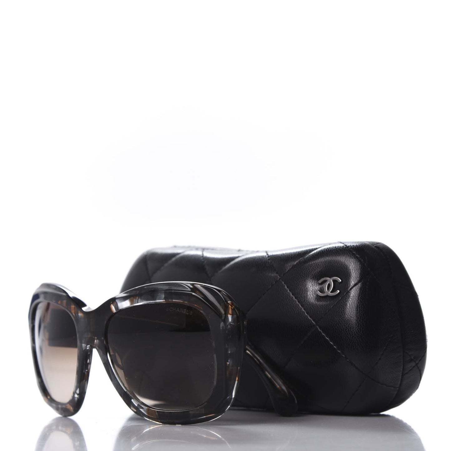 Acetate Square Plaid Frame Sunglasses 5324 Grey