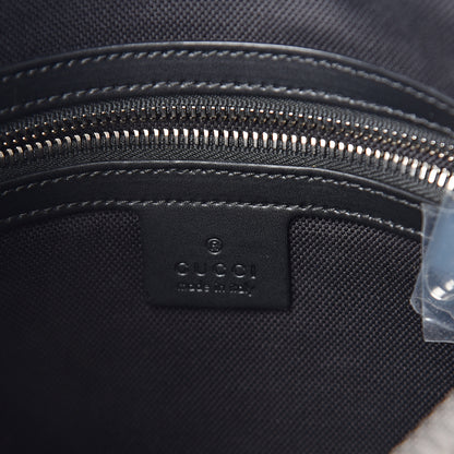 Gucci GG Supreme Monogram Appia Calfskin Web Flat Messenger Bag Black Grey 5 of 9