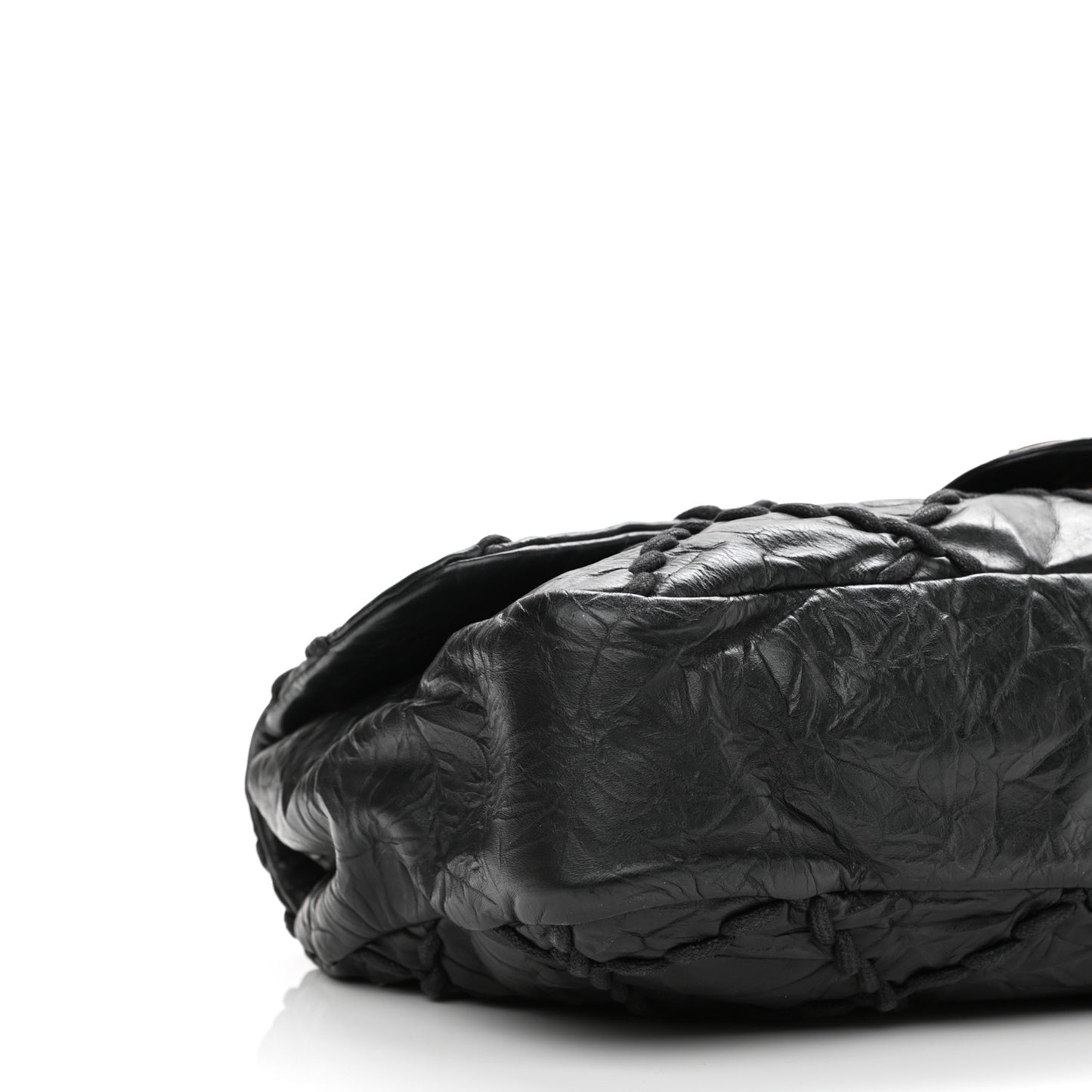 Calfskin Ultra Stitch Oversize Flap Black