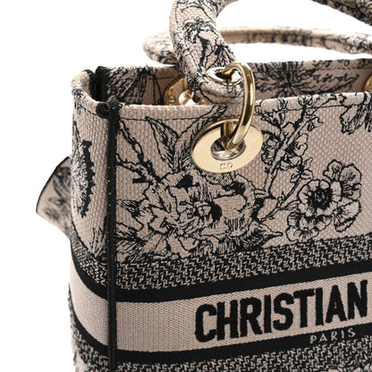 Christian Dior Canvas Embroidered Jardin Botanique Medium Lady D-Lite Light Pink Black 14 of 15