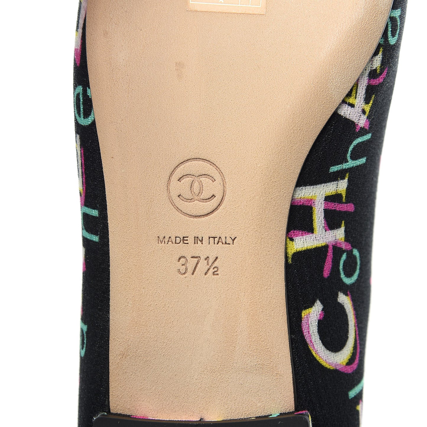 Fabric Grossgrain CC Flats 37.5 Black