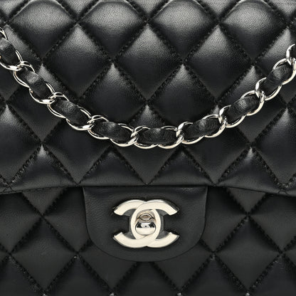 Chanel Lambskin Quilted Medium Double Flap Black 8 of 11