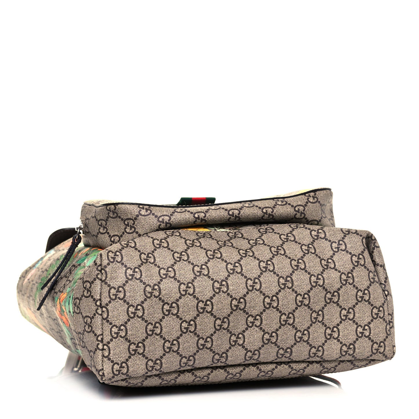 GG Supreme Monogram Tian Web Single Buckle Backpack Beige Multicolor New Acero