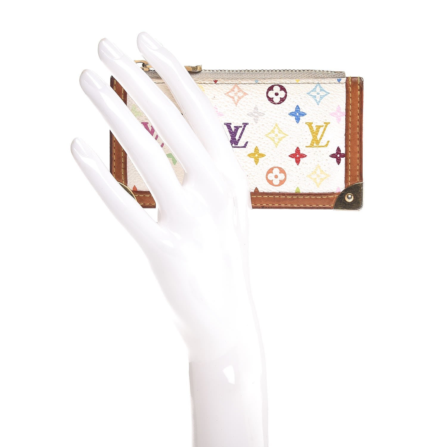 Louis Vuitton Monogram Multicolor Key Pouch White 2 of 14