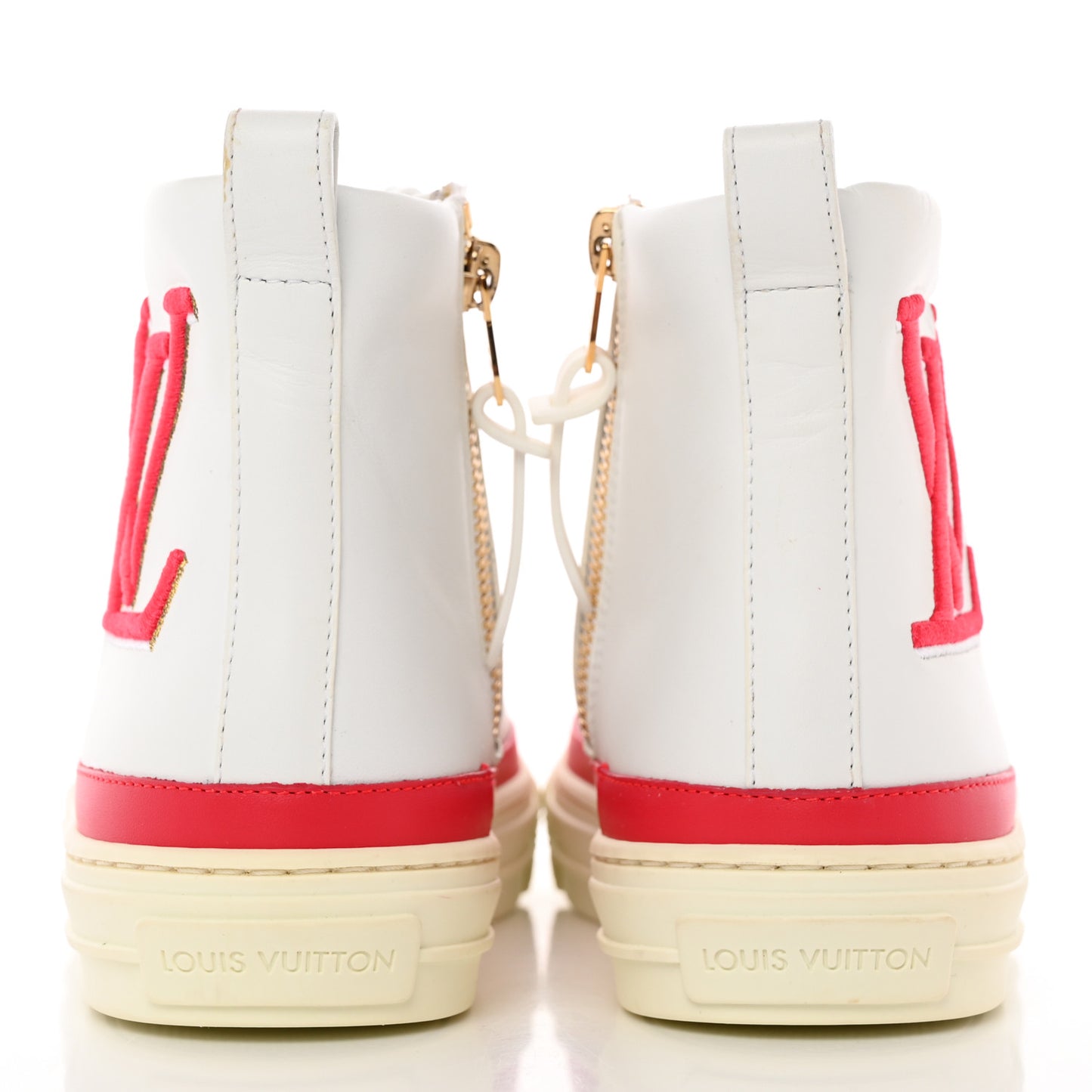Calfskin LV Stellar Sneaker Boots 37 White Framboise