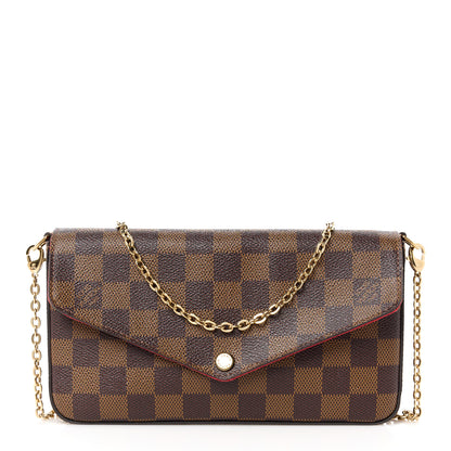 Louis Vuitton Damier Ebene Pochette Felicie Chain Wallet 1 of 17