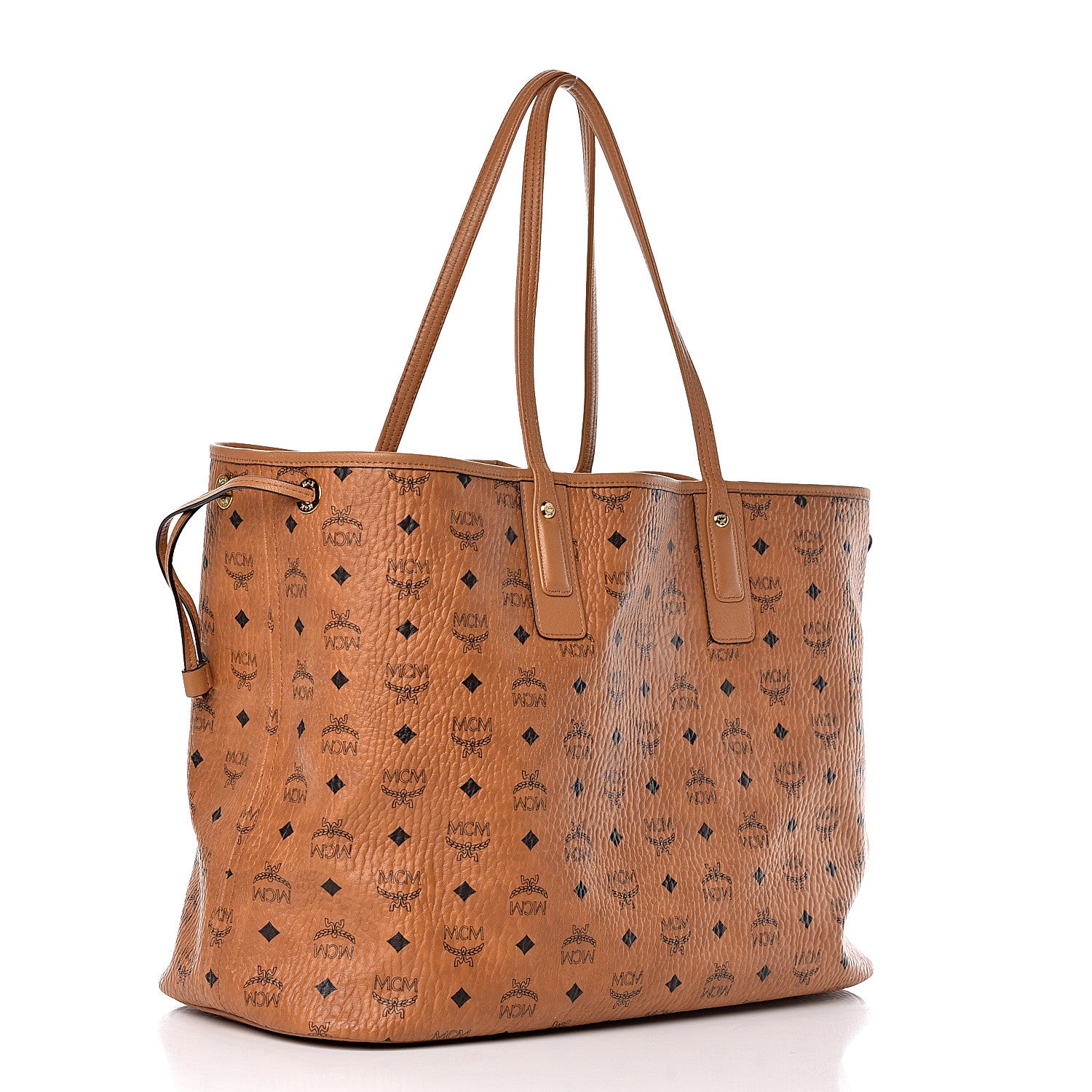 MCM Visetos Large Liz Reversible Shopper Tote Cognac 7 of 18