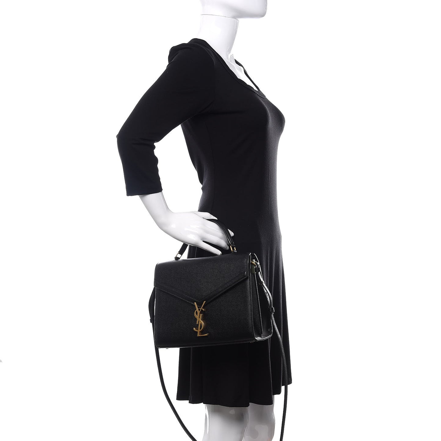Grain de Poudre Medium Classic Monogram Cassandra Top Handle Black Rouge Legion