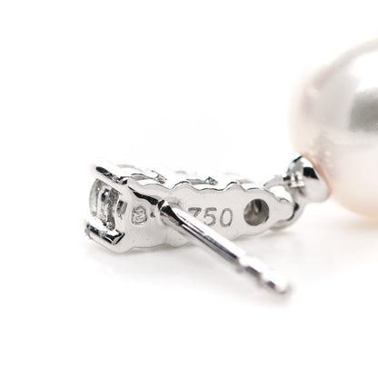 Mikimoto 18K White Gold Diamond Akoya Pearl 8mm Morning Dew Earrings 5 of 6