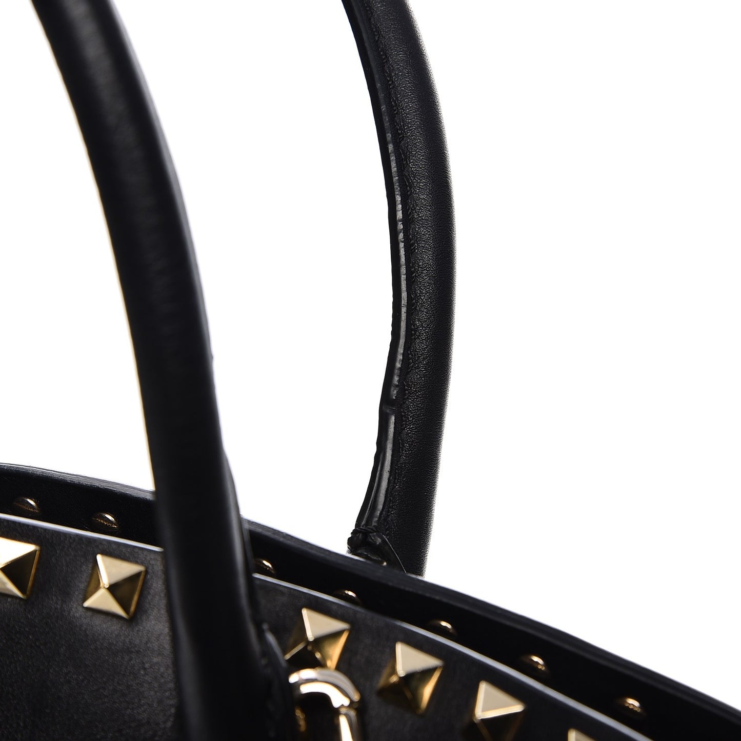 Vitello Rockstud Dome Shopper Black