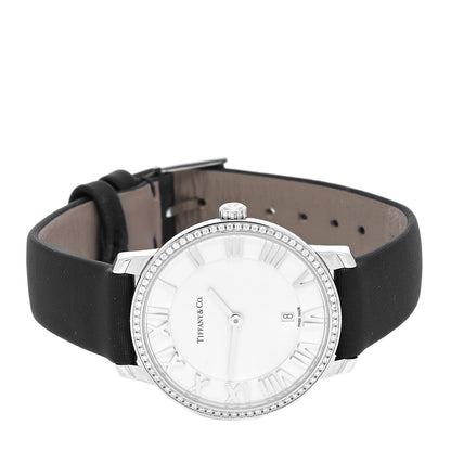 Tiffany Stainless Steel Satin Diamond Bezel 31mm Atlas 2-Hand Quartz Watch 2 of 5