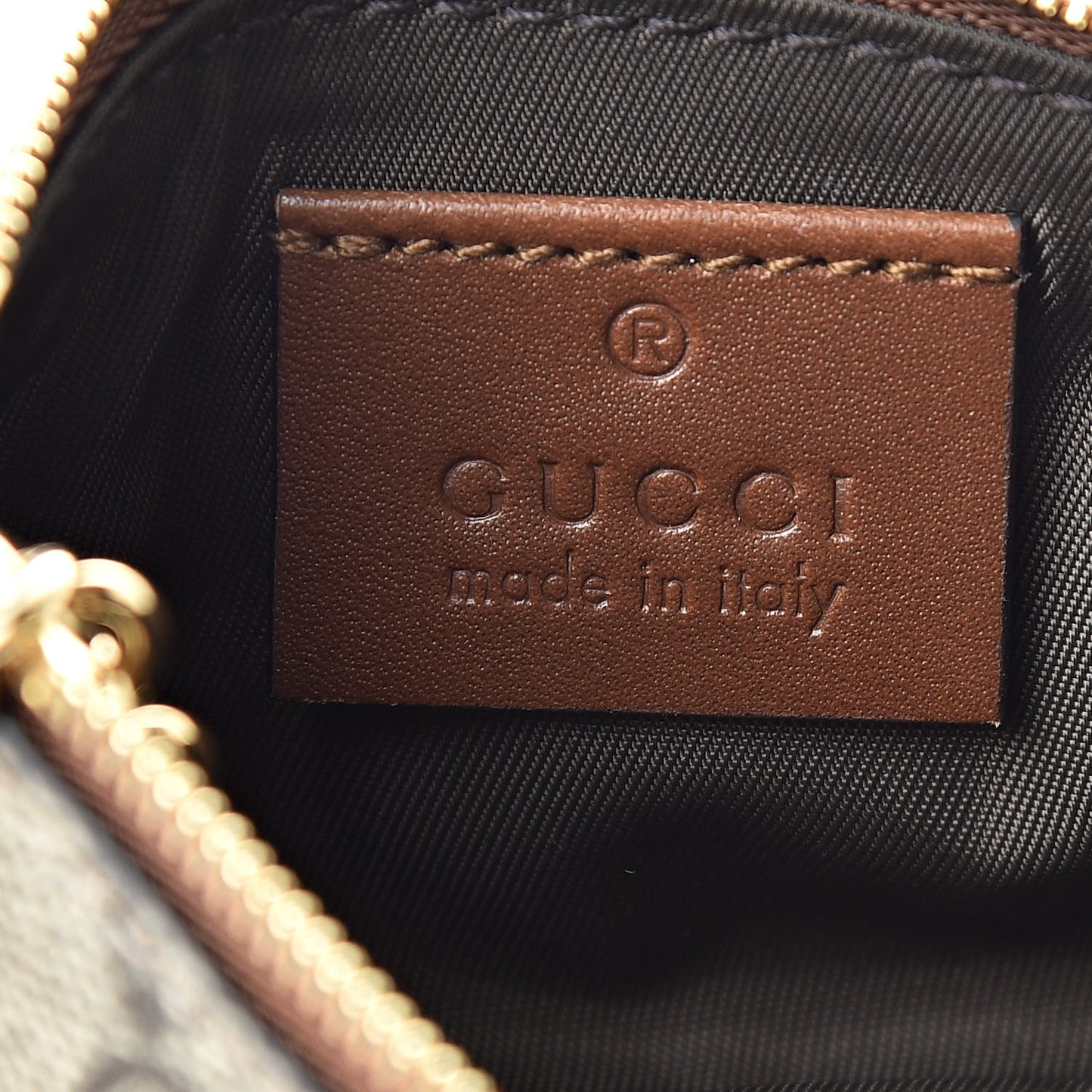 GG Supreme Monogram Key Case Brown