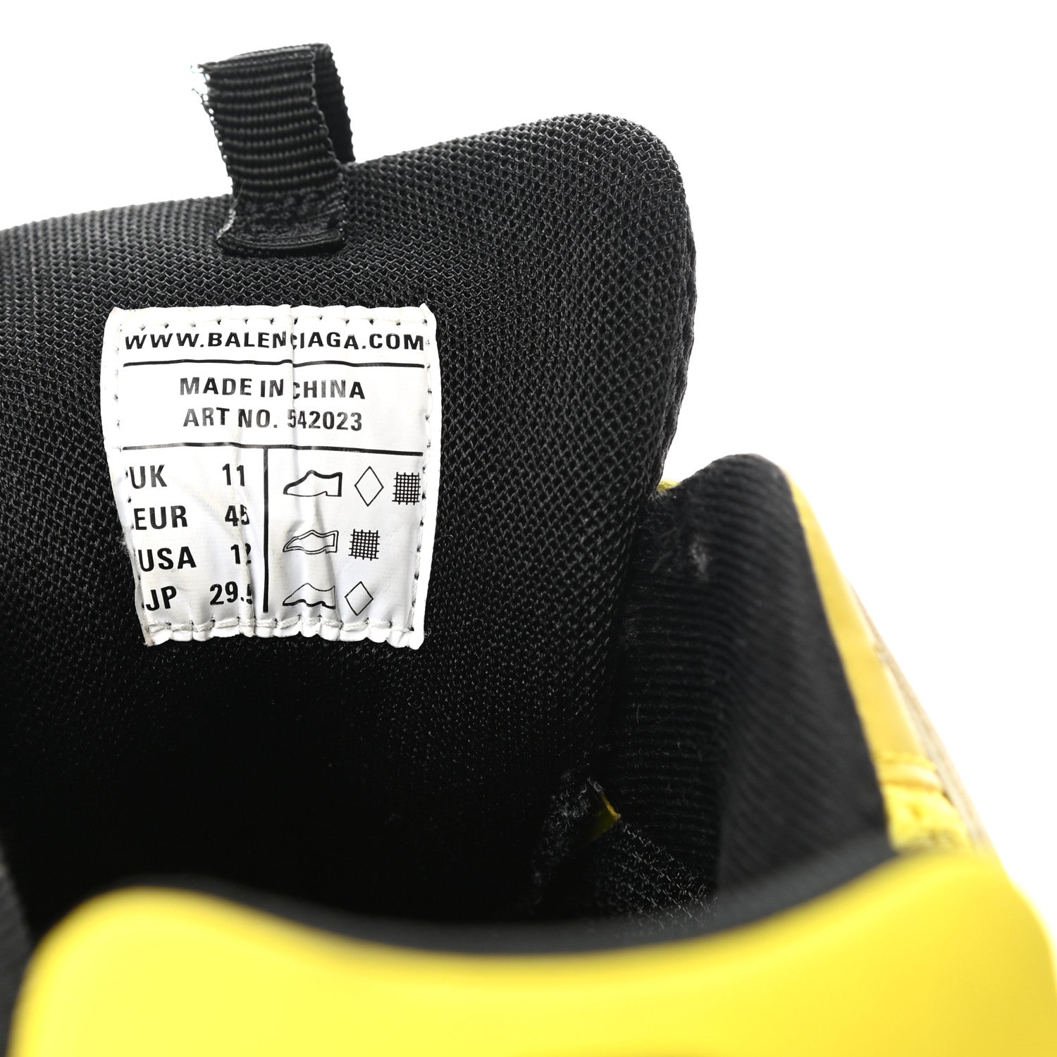 Balenciaga Mesh Nylon Mens Track Sneakers 45 Yellow Black White 7 of 8