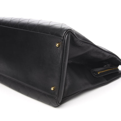 Chanel Calfskin Stitched XL Weekender Black 8 of 9