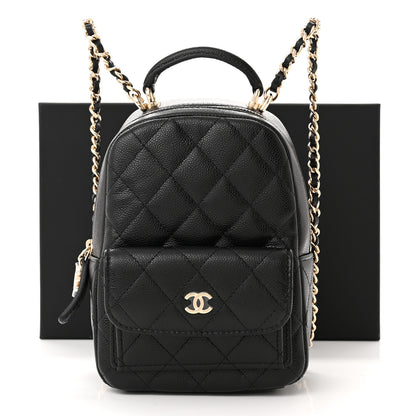 Chanel Caviar Quilted CC Mini Classic Backpack Black 11 of 11