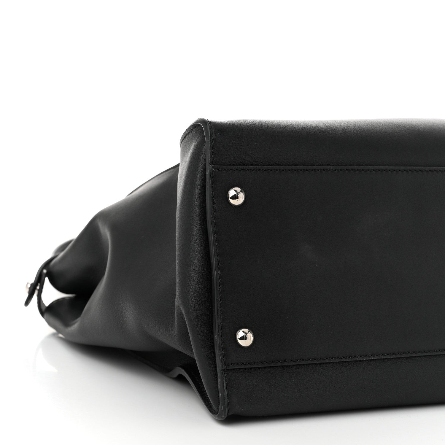 Fendi Vitello Dolce Shiny Nappa Large Peekaboo Iconic Satchel Black Camelia 10 of 12