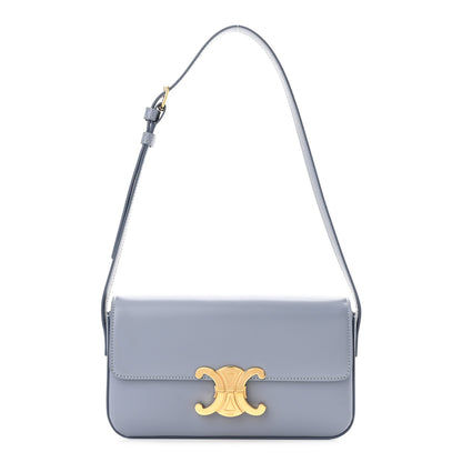 Celine Shiny Calfskin Triomphe Shoulder Bag Arctic Blue 1 of 10