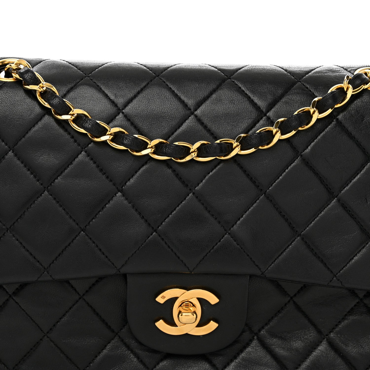 Chanel Lambskin Quilted Medium Double Flap Black 5 of 12