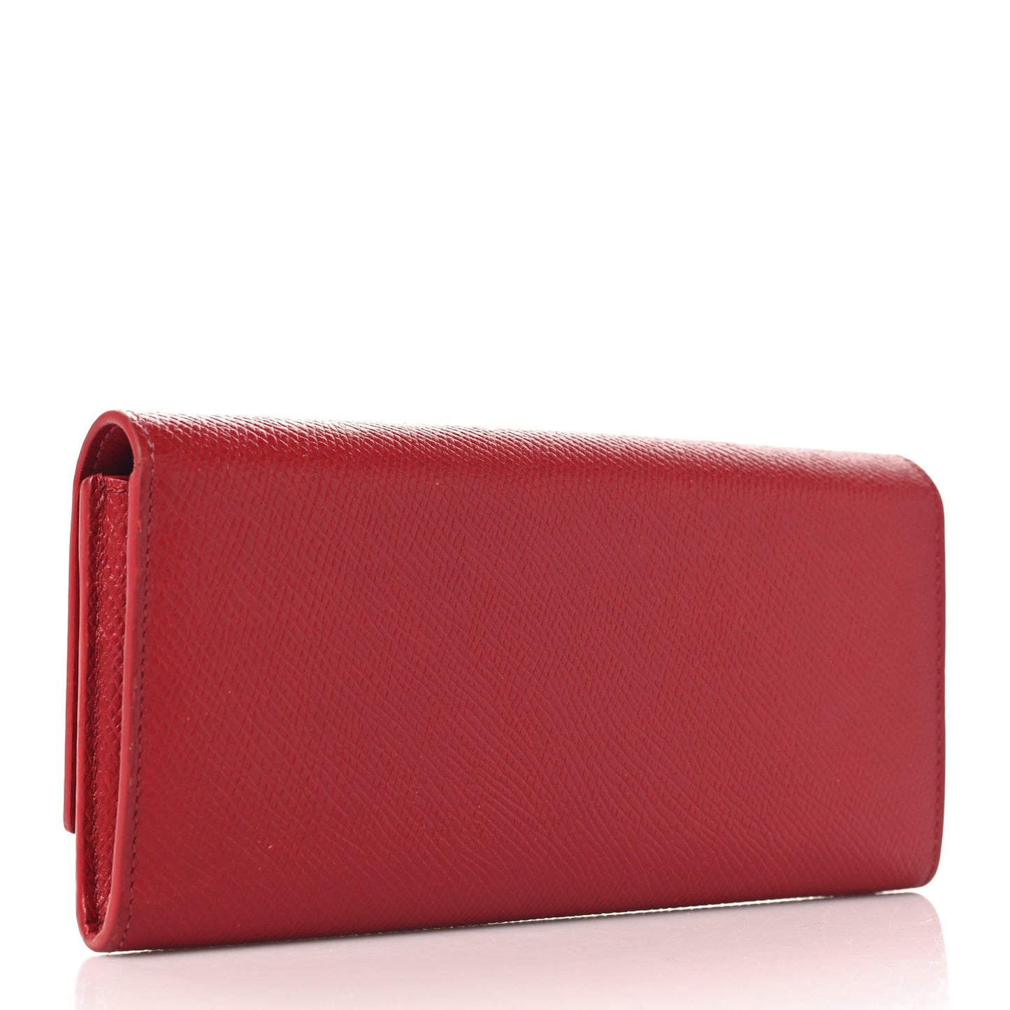 Grained Calfskin Large Flap Wallet Red