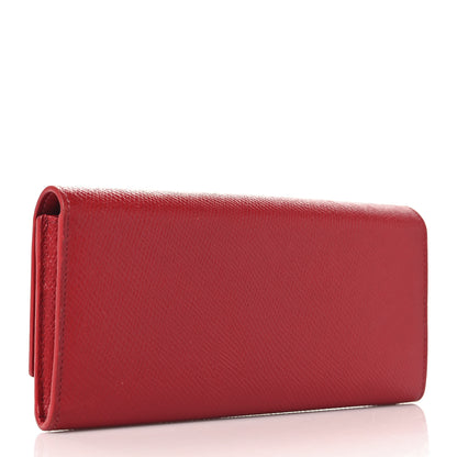 Celine Grained Calfskin Large Flap Wallet Red 3 of 8