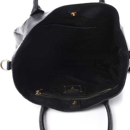 Prada Vitello Daino Shoulder Bag Black 5 of 13
