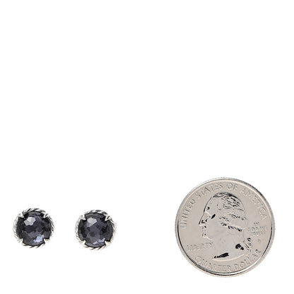 David Yurman Sterling Silver Black Orchid 8mm Chatelaine Earrings 2 of 4