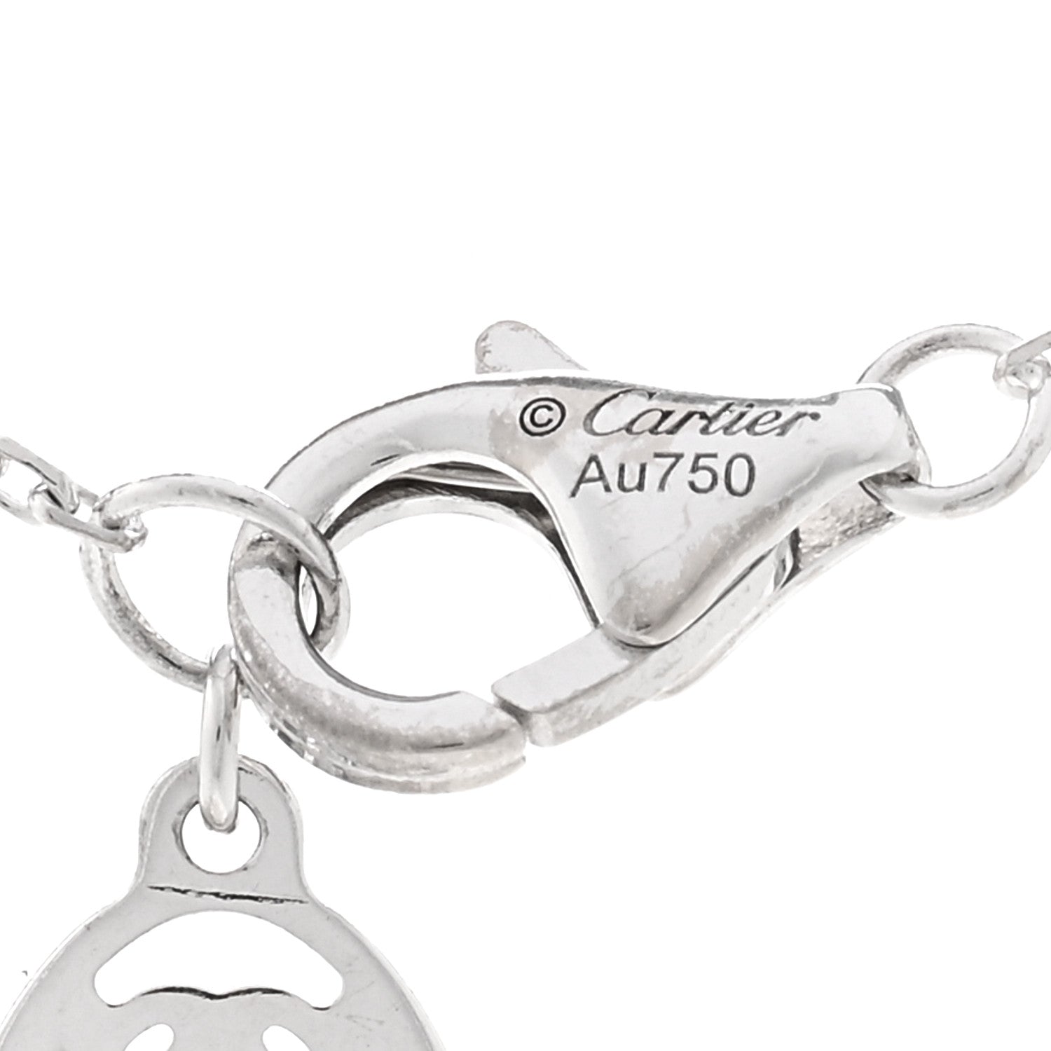 Cartier 18K White Gold Diamond Symbols Cross Pendant Necklace 4 of 5