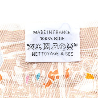 Hermes Silk A l'Ombre des Boulevards Twilly Blush Jaune D'Or White 3 of 3