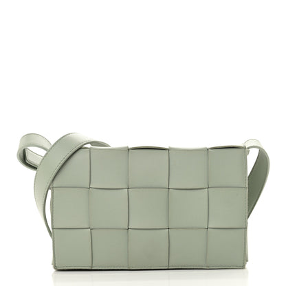 Bottega Veneta Lambskin Maxi Intrecciato Cassette Crossbody Bag New Sauge 1 of 12