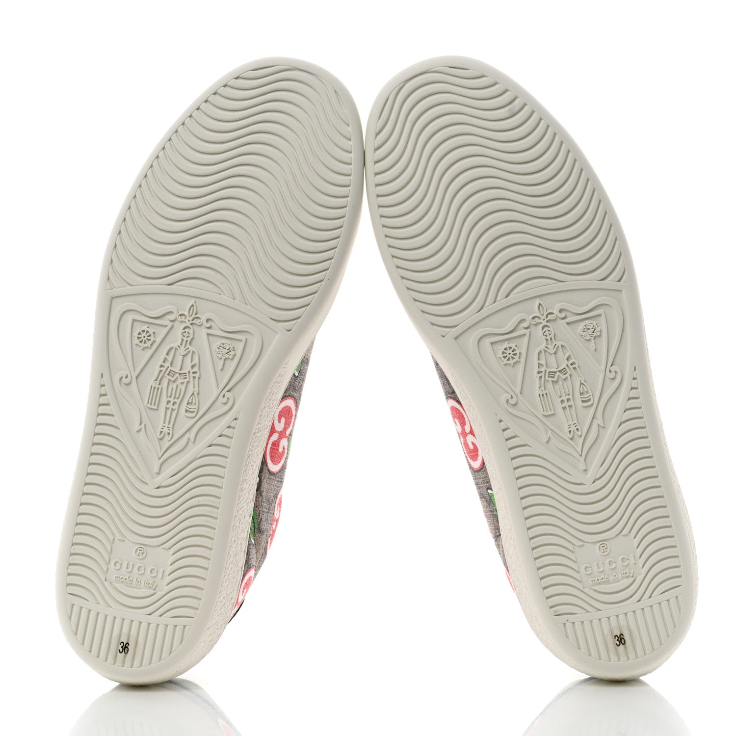 Gucci GG Supreme Monogram Apple Womens Ace Sneakers 36 Red 5 of 10