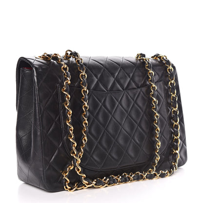 Chanel Lambskin Quilted XL Jumbo Single Flap Black 3 of 15