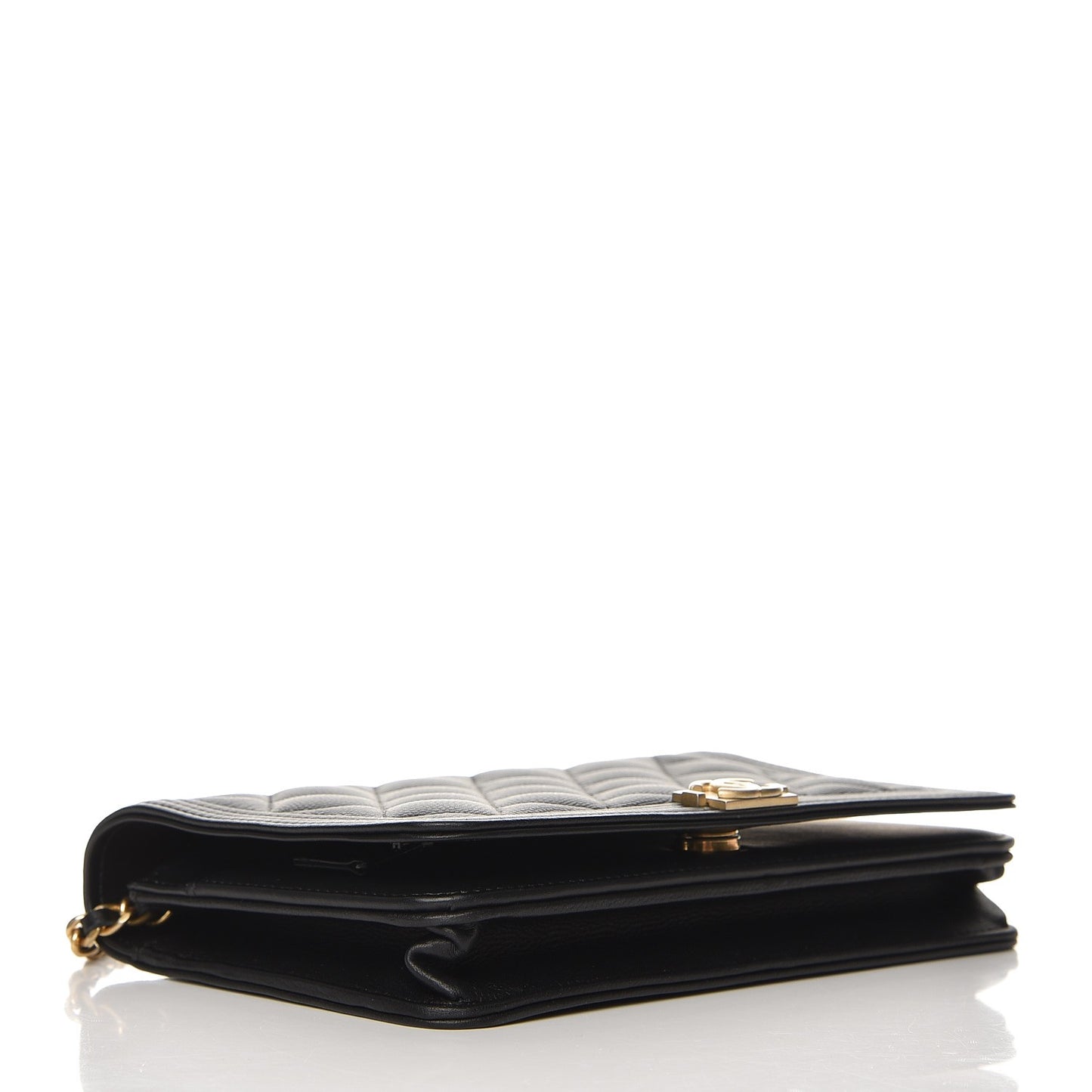 Caviar Quilted Boy Wallet On Chain WOC Black