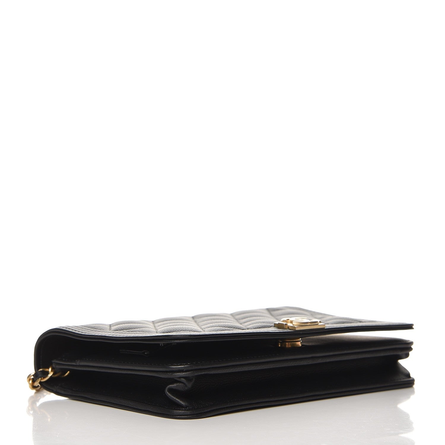 Chanel Caviar Quilted Boy Wallet On Chain WOC Black 4 of 8