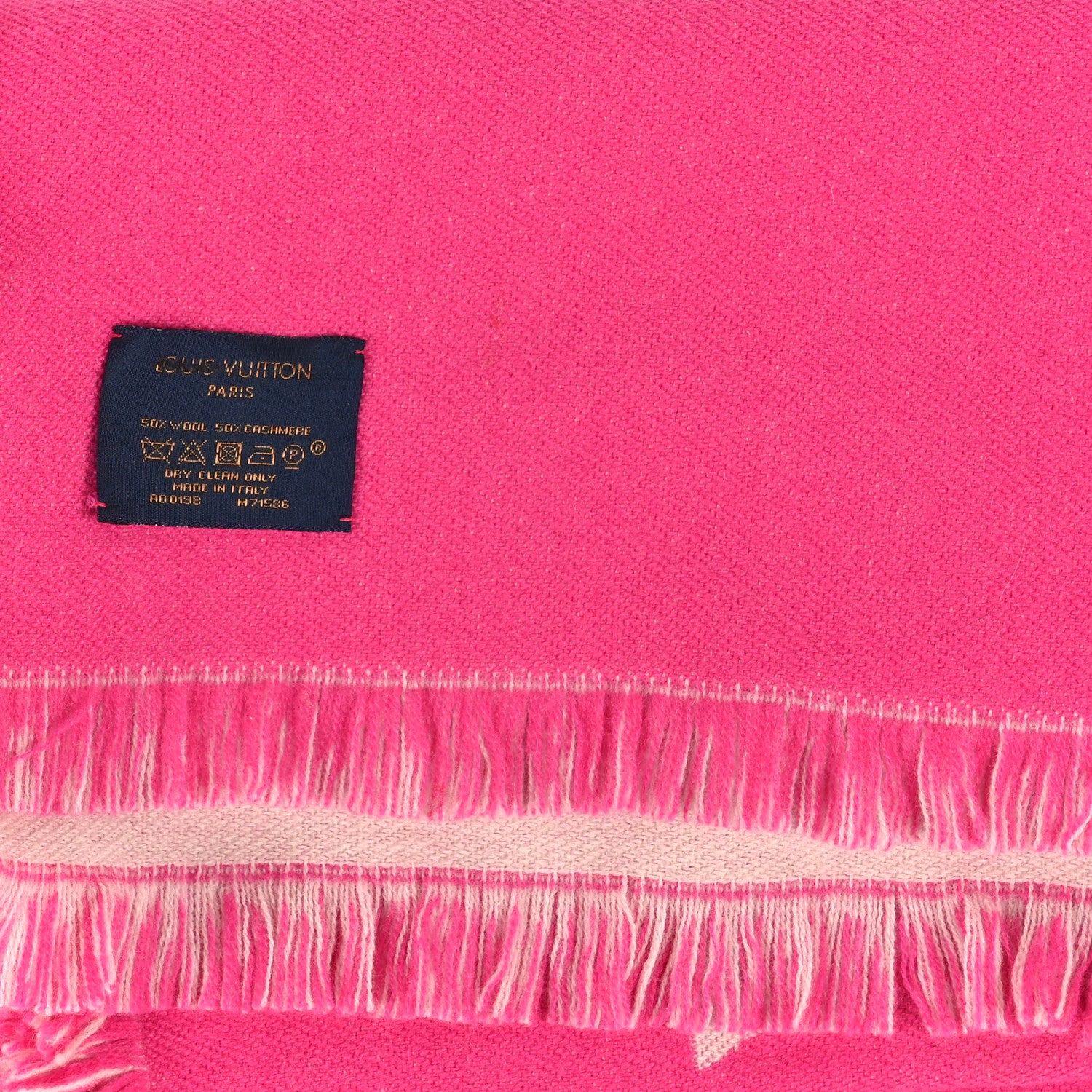 Louis Vuitton Wool Cashmere Echarpes Team Scarf Pink 3 of 3