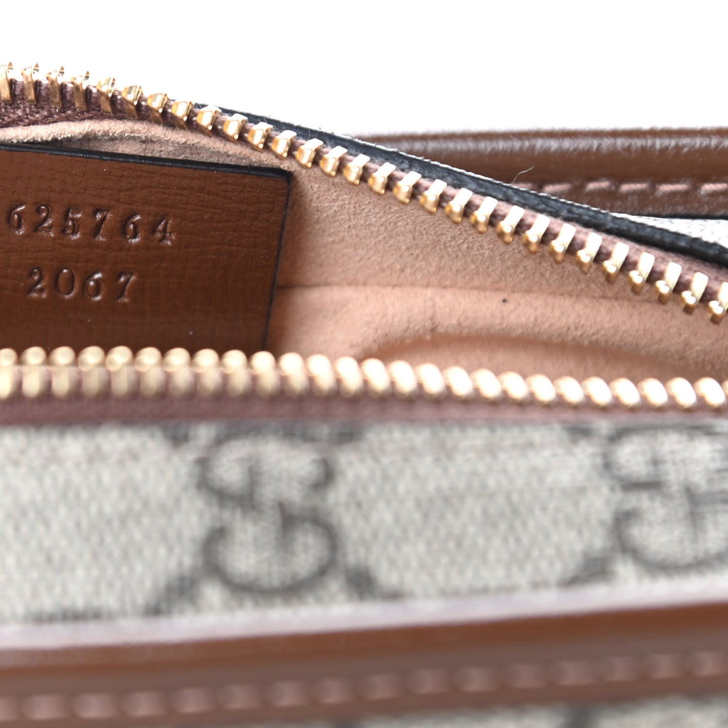 GG Supreme Monogram Textured Calfskin Retro Interlocking G Travel Pouch Beige Ebony Brown Sugar